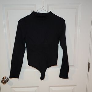 Elegant Black Long Sleeve Bodysuit